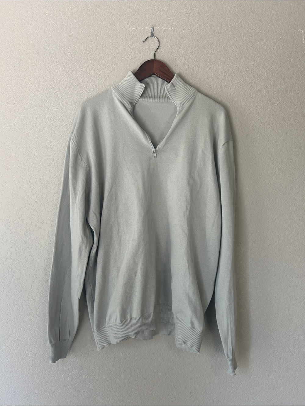 Men's Quarter-Zip Sweater Pullover - Light Grey | Large | Corporate Workwear
